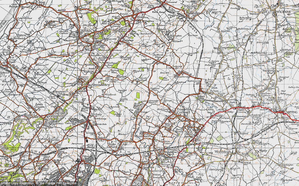 Old Map of Frogland Cross, 1946 in 1946