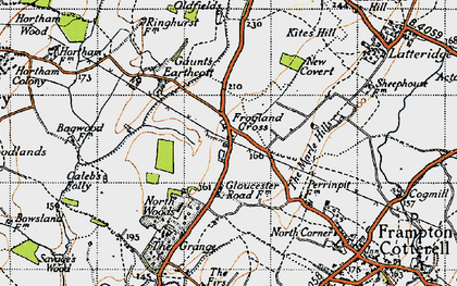 Old map of Frogland Cross in 1946