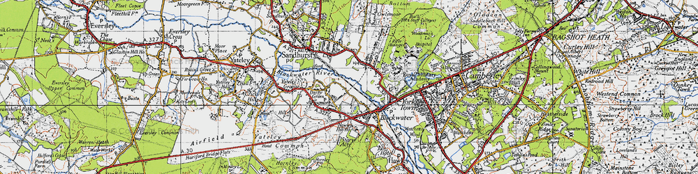 Old map of Frogmore in 1940