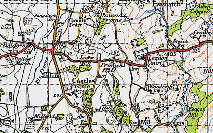 Old map of Fromes Hill in 1947