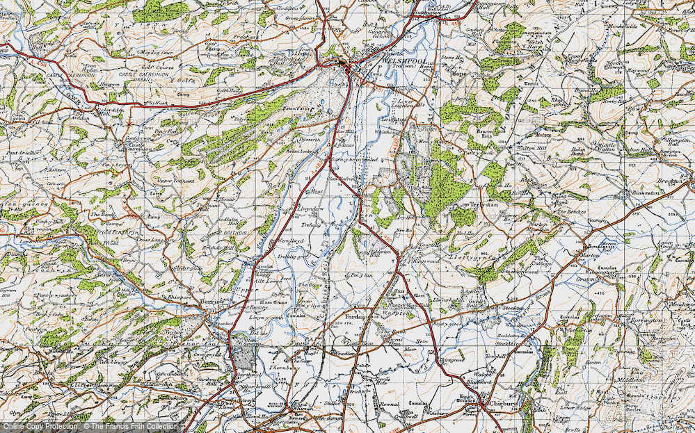 Old Map of Fron, 1947 in 1947
