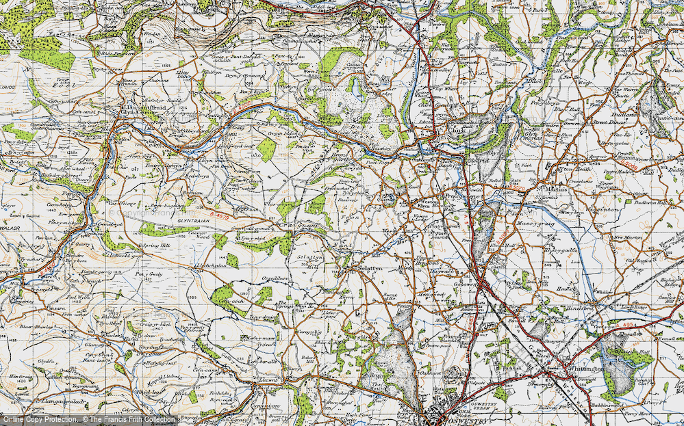 Old Map of Fron, 1947 in 1947