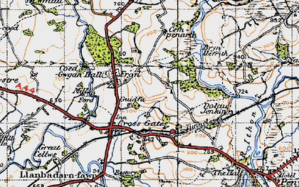 Old map of Brynhoveth in 1947