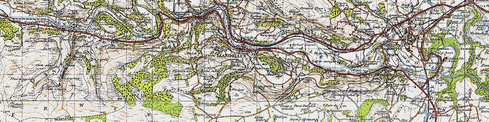 Old map of Fron-Bache in 1947
