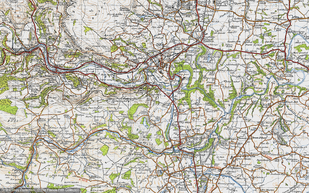 Old Map of Historic Map covering Blaenau Uchaf in 1947