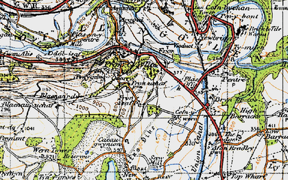 Old map of Blaenau Uchaf in 1947