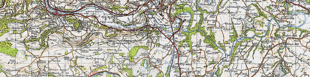 Old map of Fron Isaf in 1947