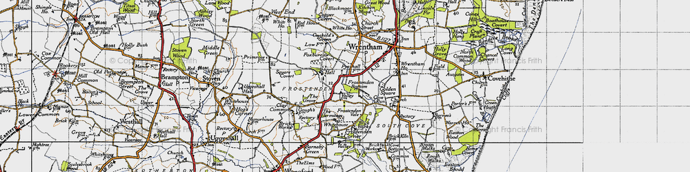 Old map of Frostenden in 1946
