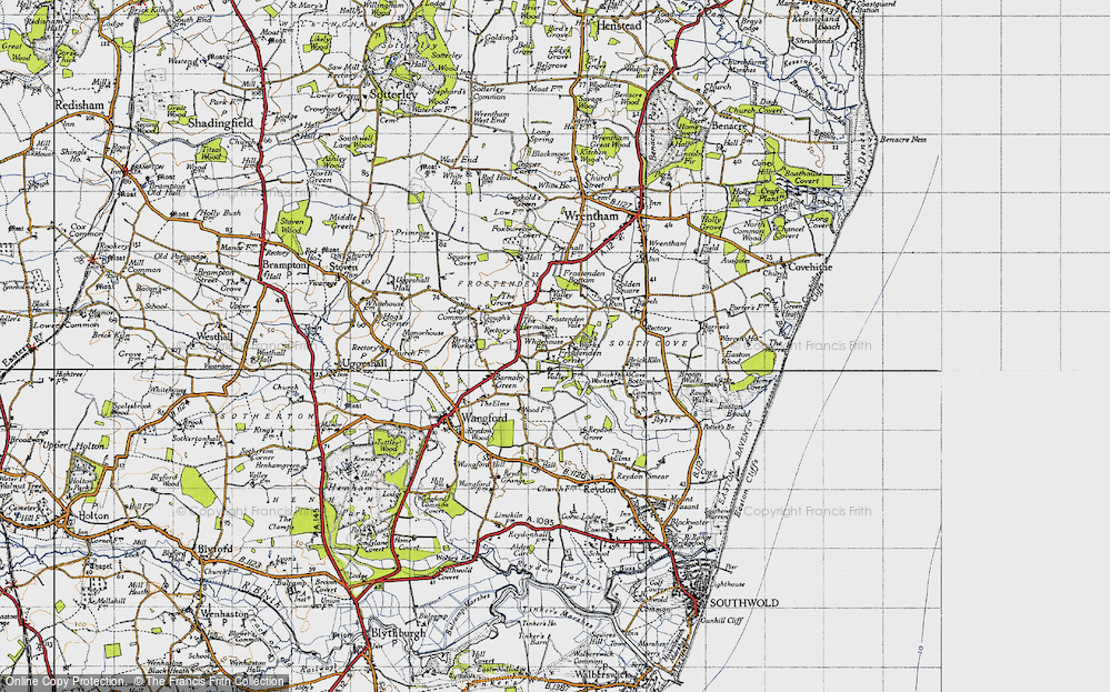 Old Map of Frostenden Corner, 1946 in 1946