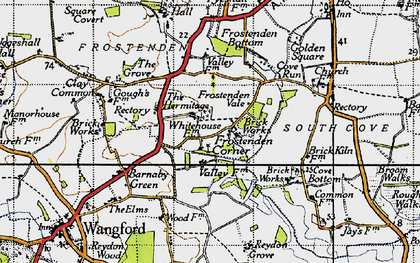 Old map of Frostenden Corner in 1946