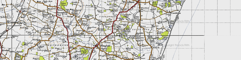 Old map of Frostenden Corner in 1946
