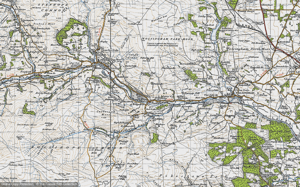 Old Map of Historic Map covering West Newlands in 1947