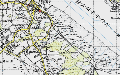 Old map of Frostlane in 1945