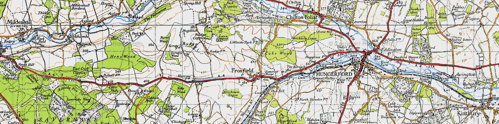 Old map of Lawn Coppice in 1940