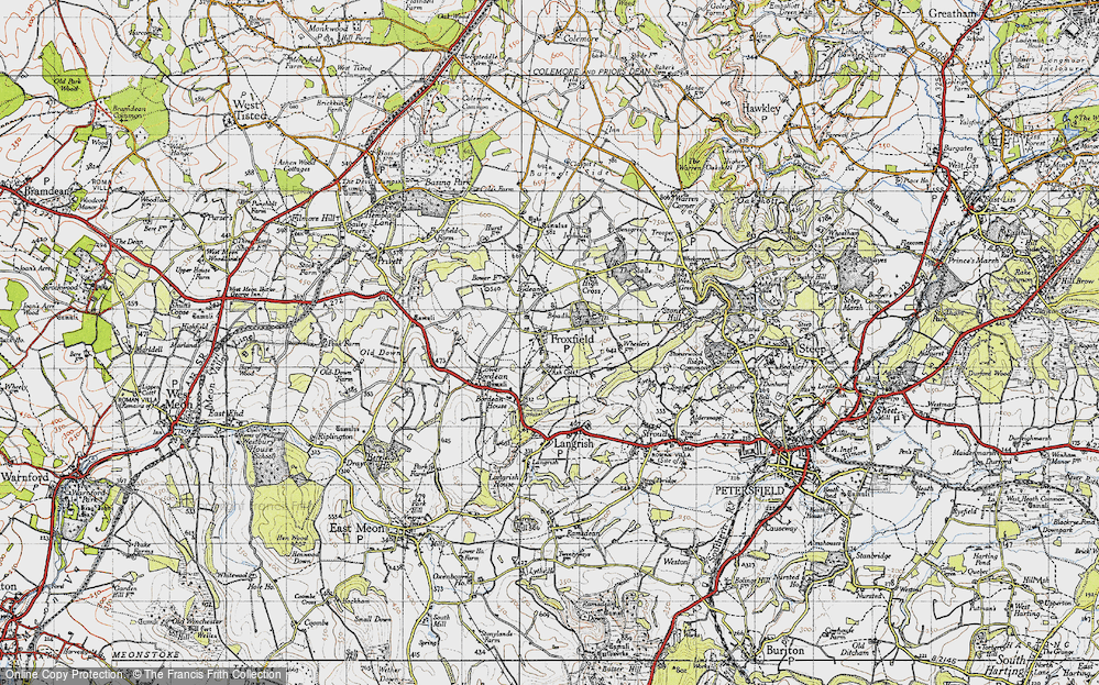 Old Map of Froxfield Green, 1945 in 1945