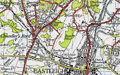 Old map of Fryern Hill in 1945