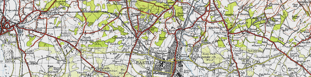 Old map of Fryern Hill in 1945