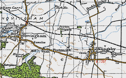 Old map of Fryton in 1947