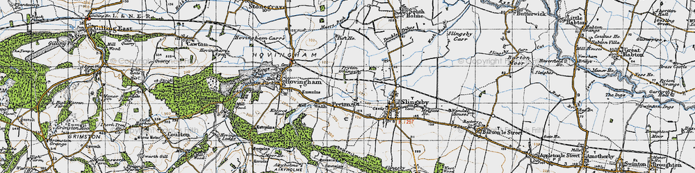 Old map of Fryton in 1947