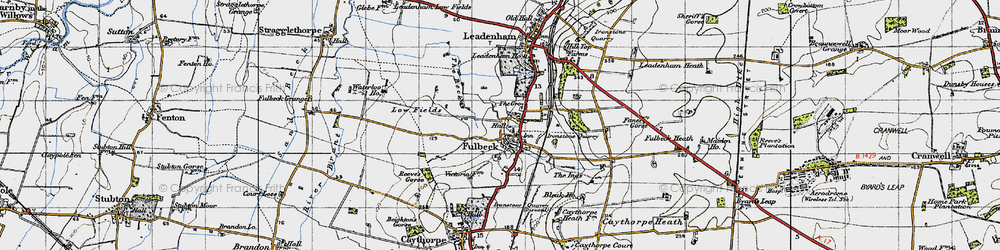 Old map of Leadenham Ho in 1946