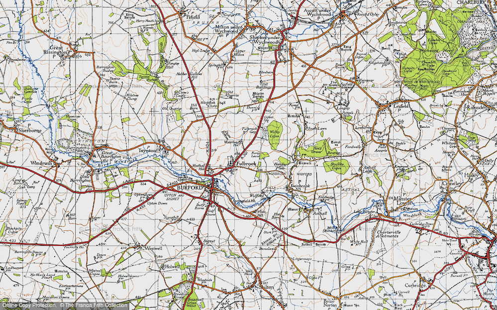 Old Map of Historic Map covering Handley Plain in 1946
