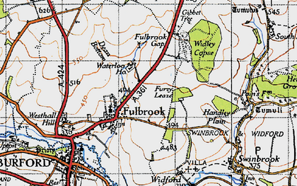 Old map of Widley Copse in 1946