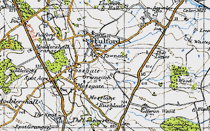 Old map of Fulford in 1946
