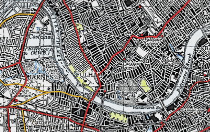 Old map of Fulham in 1945