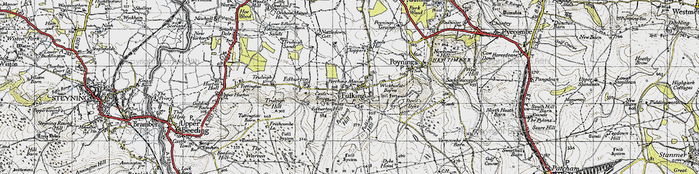 Old map of Wickhurst Barns in 1940