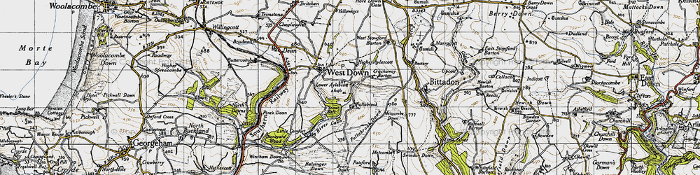 Old map of Fullabrook in 1946