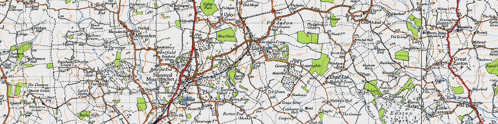 Old map of Fuller's End in 1946
