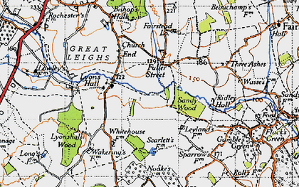 Old map of Fuller Street in 1945