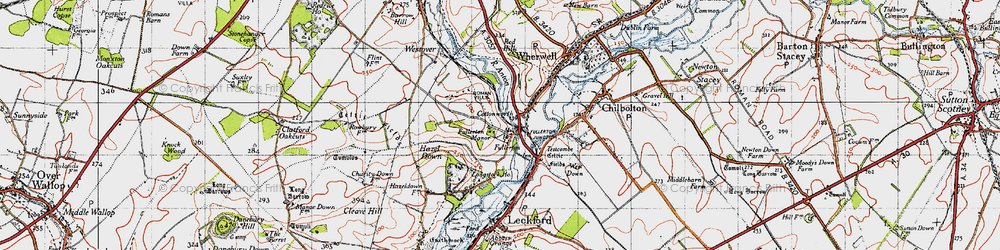 Old map of Fullerton in 1945