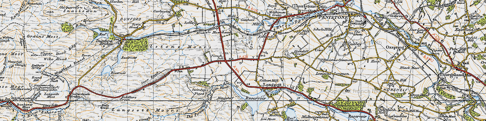 Old map of Fullshaw in 1947