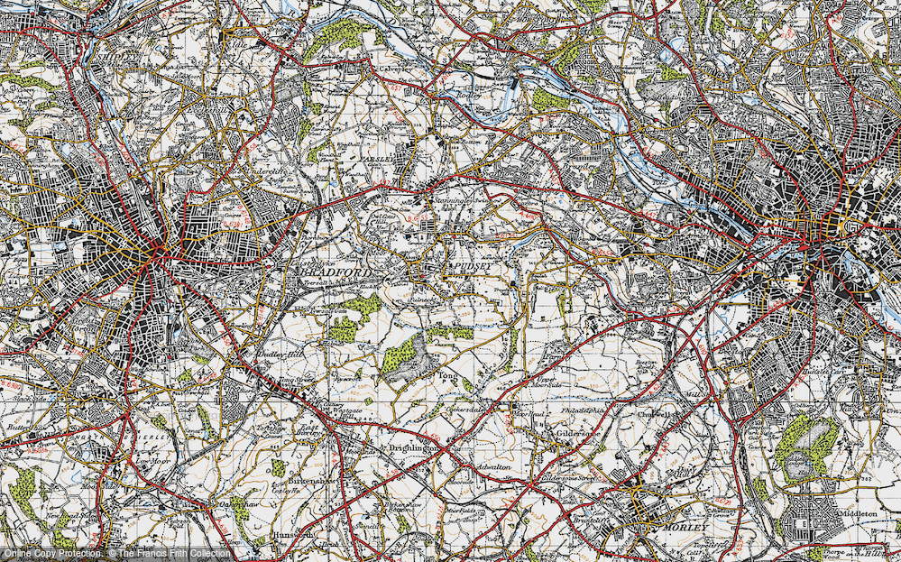 Old Map of Fulneck, 1947 in 1947
