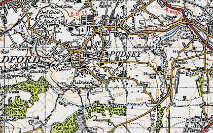 Old map of Fulneck in 1947