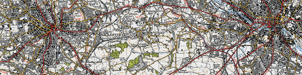 Old map of Fulneck in 1947