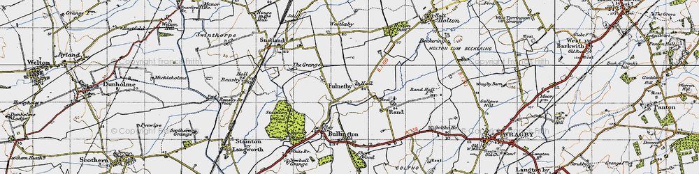 Old map of Fulnetby in 1946