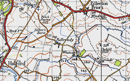 Old map of Fulready in 1946