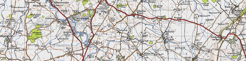 Old map of Fulready in 1946