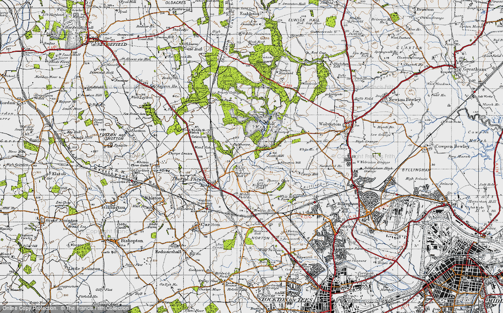 Old Map of Historic Map covering Bottle Hill in 1947