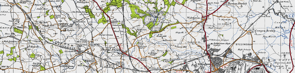 Old map of Bottle Hill in 1947