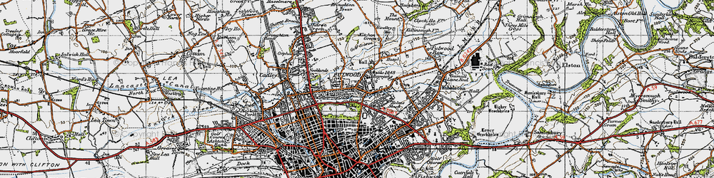 Old map of Fulwood in 1947