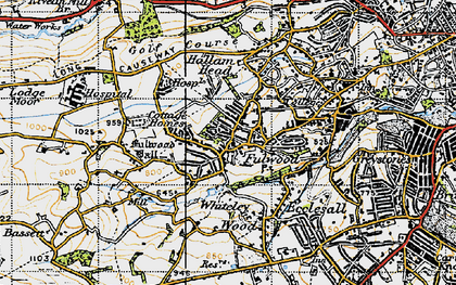 Old map of Fulwood in 1947