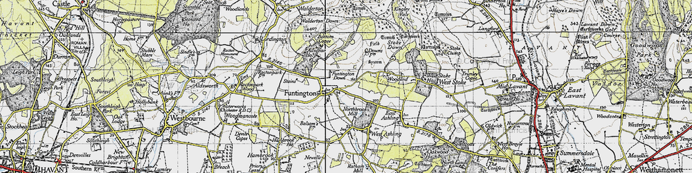Old map of Adsdean Ho in 1945
