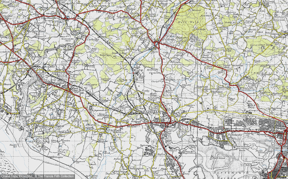 Old Map of Funtley, 1945 in 1945