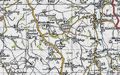 Old map of Furleigh Cross in 1945