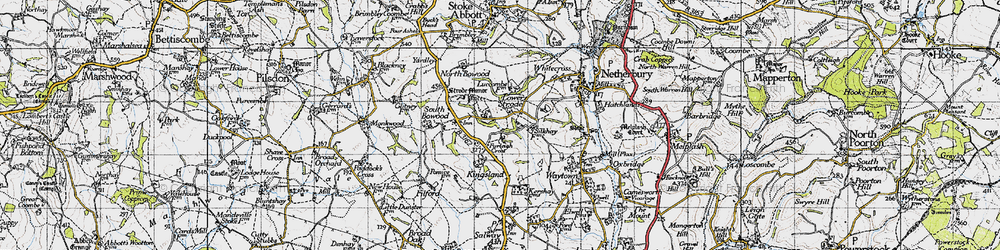 Old map of Furleigh Cross in 1945
