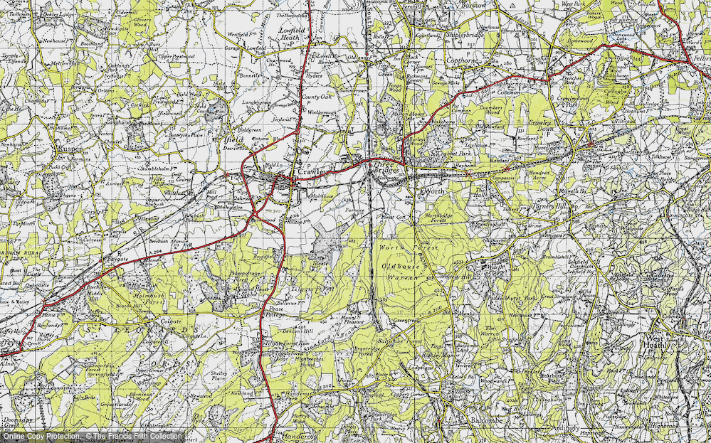 Old Map of Furnace Green, 1940 in 1940