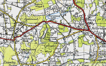 Old map of Furnace Wood in 1946